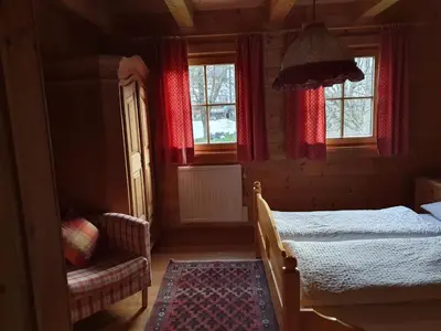 Ein Bett oder Betten in einem Zimmer der Unterkunft Appartement Pension Bäckenhäusl FERIENWOHNUNGEN Chalets Hütten Komfortzimmer