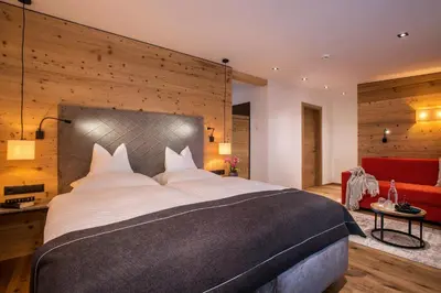 Ein Bett oder Betten in einem Zimmer der Unterkunft Hotel Tipotsch