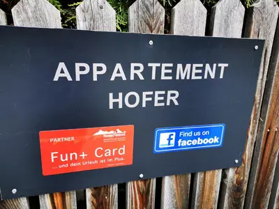 Ein Zertifikat, Auszeichnung, Logo oder anderes Dokument, das in der Unterkunft Appartement Hofer ausgestellt ist