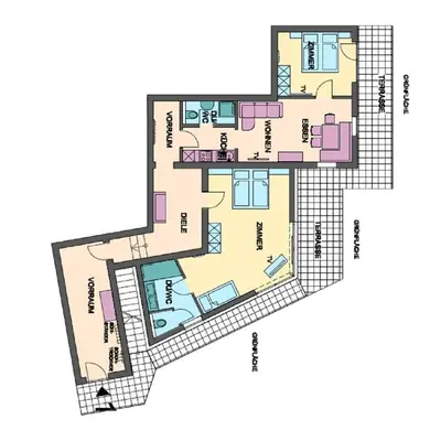 Grundriss der Unterkunft Apartments Fiechtl