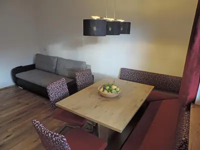 Ein Sitzbereich in der Unterkunft Ritzerhof Apartments