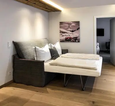 Ein Sitzbereich in der Unterkunft Appartements Erwin Hüttl III