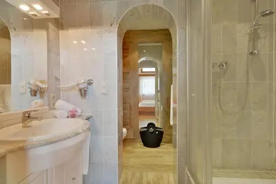 Ein Badezimmer in der Unterkunft Apparthotel Tom Sojer