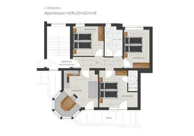Grundriss der Unterkunft Appartement Ahornblick