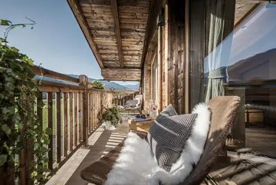 Ein Balkon oder eine Terrasse in der Unterkunft Zillertaler Hofchalets