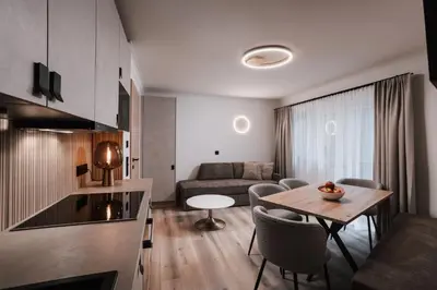 Ein Sitzbereich in der Unterkunft Appartement Sport Steger