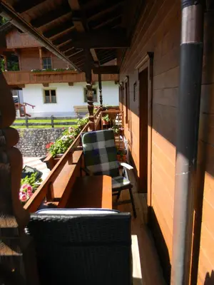 Ein Balkon oder eine Terrasse in der Unterkunft Ferienwohnungen Unterfeld