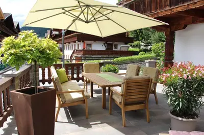 Ein Balkon oder eine Terrasse in der Unterkunft Gästehaus Gratlspitz