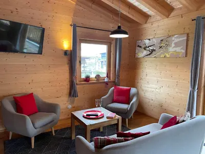 Ein Sitzbereich in der Unterkunft Apartment Jochblick by Interhome