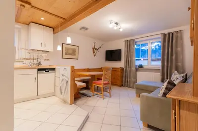Küche/Küchenzeile in der Unterkunft Jagahäusel Appartement Gitti