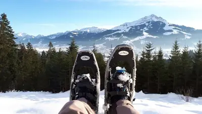 Ein allgemeiner Bergblick oder ein Berglick von des Chalets aus