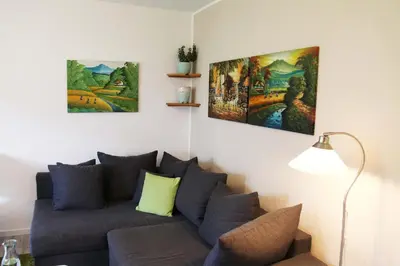 Ein Sitzbereich in der Unterkunft Ferienwohnung Melanie