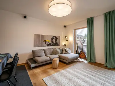 Ein Sitzbereich in der Unterkunft Ferienwohnung Hammerwirt