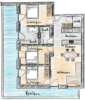 Grundriss der Unterkunft Ferienwohnung Hammerwirt