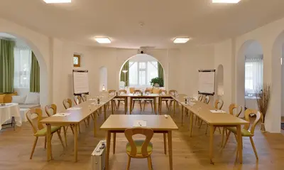 Der Geschäftsbereich oder Konferenzraum in der Unterkunft Hotel Kraftquelle Schlossblick