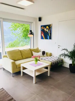 Ein Sitzbereich in der Unterkunft Apartment LUIZ