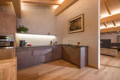 Küche/Küchenzeile in der Unterkunft Appartement „Hoamatgfühl“ Oberschreitling