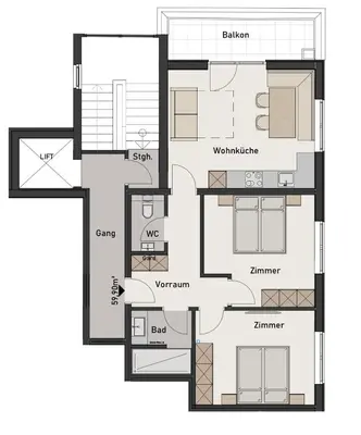 Grundriss der Unterkunft Appartement Kramerhaus