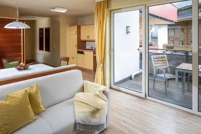 Küche/Küchenzeile in der Unterkunft Apparthaus & Chalets Hofer