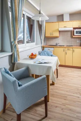Küche/Küchenzeile in der Unterkunft Apparthaus & Chalets Hofer