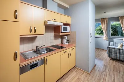 Küche/Küchenzeile in der Unterkunft Apparthaus & Chalets Hofer