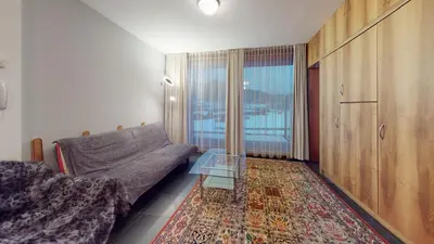 Ein Sitzbereich in der Unterkunft Apartments Aeon
