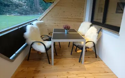 Ein Sitzbereich in der Unterkunft Apart Troppmair