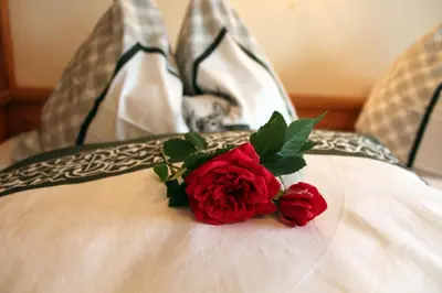 Ein Bett oder Betten in einem Zimmer der Unterkunft Ferienwohnung Brugger