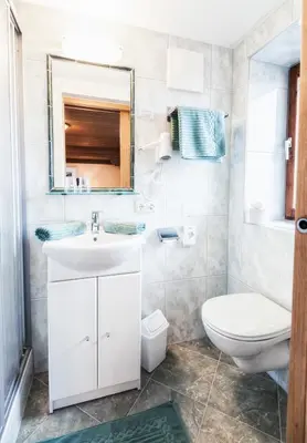 Ein Badezimmer in der Unterkunft Naturpension Mühlhof