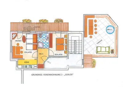 Grundriss der Unterkunft Ferienwohnung Ausblick Zillertal