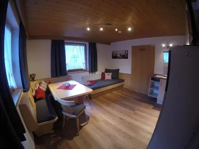 Ein Sitzbereich in der Unterkunft Haus Weitenstich
