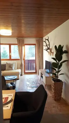 Ein Sitzbereich in der Unterkunft Appartement Unterbergblick