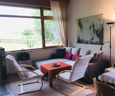 Ein Sitzbereich in der Unterkunft Wohlfühlchalet Tirol