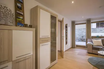 Ein Sitzbereich in der Unterkunft Appartement Heidegger