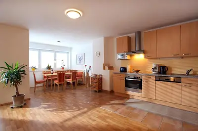 Küche/Küchenzeile in der Unterkunft Appartements Oberhauser
