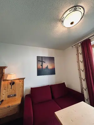 Ein Sitzbereich in der Unterkunft Ferienhaus Klocker