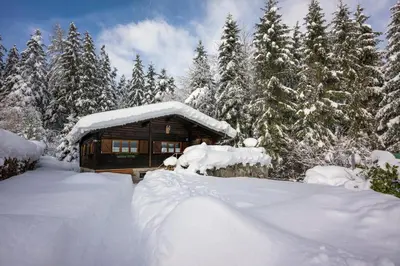 Ferienhütte Puutz im Winter