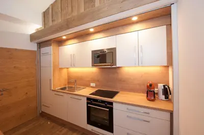 Küche/Küchenzeile in der Unterkunft Appartements Alpin