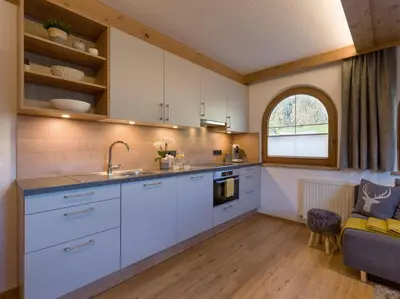 Küche/Küchenzeile in der Unterkunft Ferienwohnung Garber