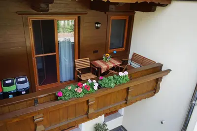 Ein Balkon oder eine Terrasse in der Unterkunft Komfort Appartements Talbach