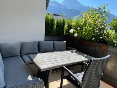 Ein allgemeiner Bergblick oder ein Berglick von der Ferienwohnung aus