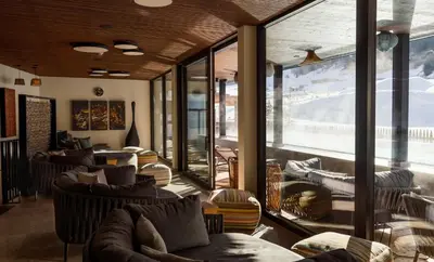 Ein Sitzbereich in der Unterkunft Boutique Hotel Das Rivus