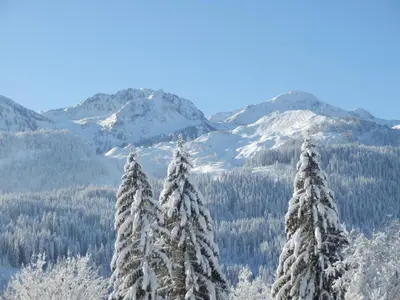 Ein allgemeiner Bergblick oder ein Berglick von der Ferienwohnung aus