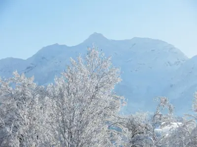 Ein allgemeiner Bergblick oder ein Berglick von der Ferienwohnung aus