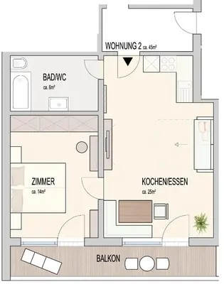 Grundriss der Unterkunft Appartementhaus Talwinkel