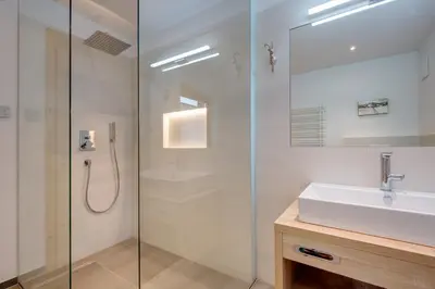 Ein Badezimmer in der Unterkunft Villa Mountainview - Kirchberg bei Kitzbühel, Sauna, Kamin, nicht weit zu den Skiliften