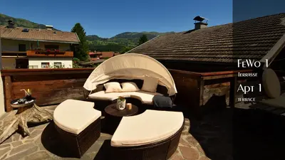 Ein allgemeiner Bergblick oder ein Berglick von der Ferienwohnung aus
