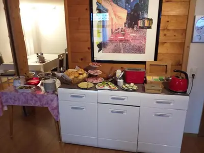 Küche/Küchenzeile in der Unterkunft Haus Geigenmacher