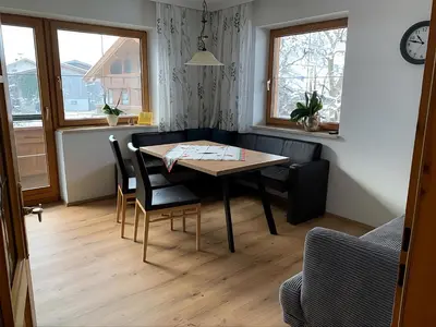 Ein Sitzbereich in der Unterkunft Sonnenappartement