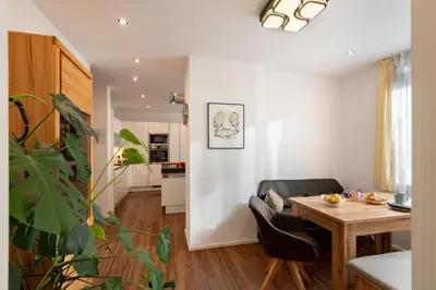 Ein Sitzbereich in der Unterkunft Ferienwohnung Weiss